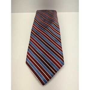 Ike Behar Repp Striped 100% Imported USA Silk Pointed Classic Necktie Tie‎